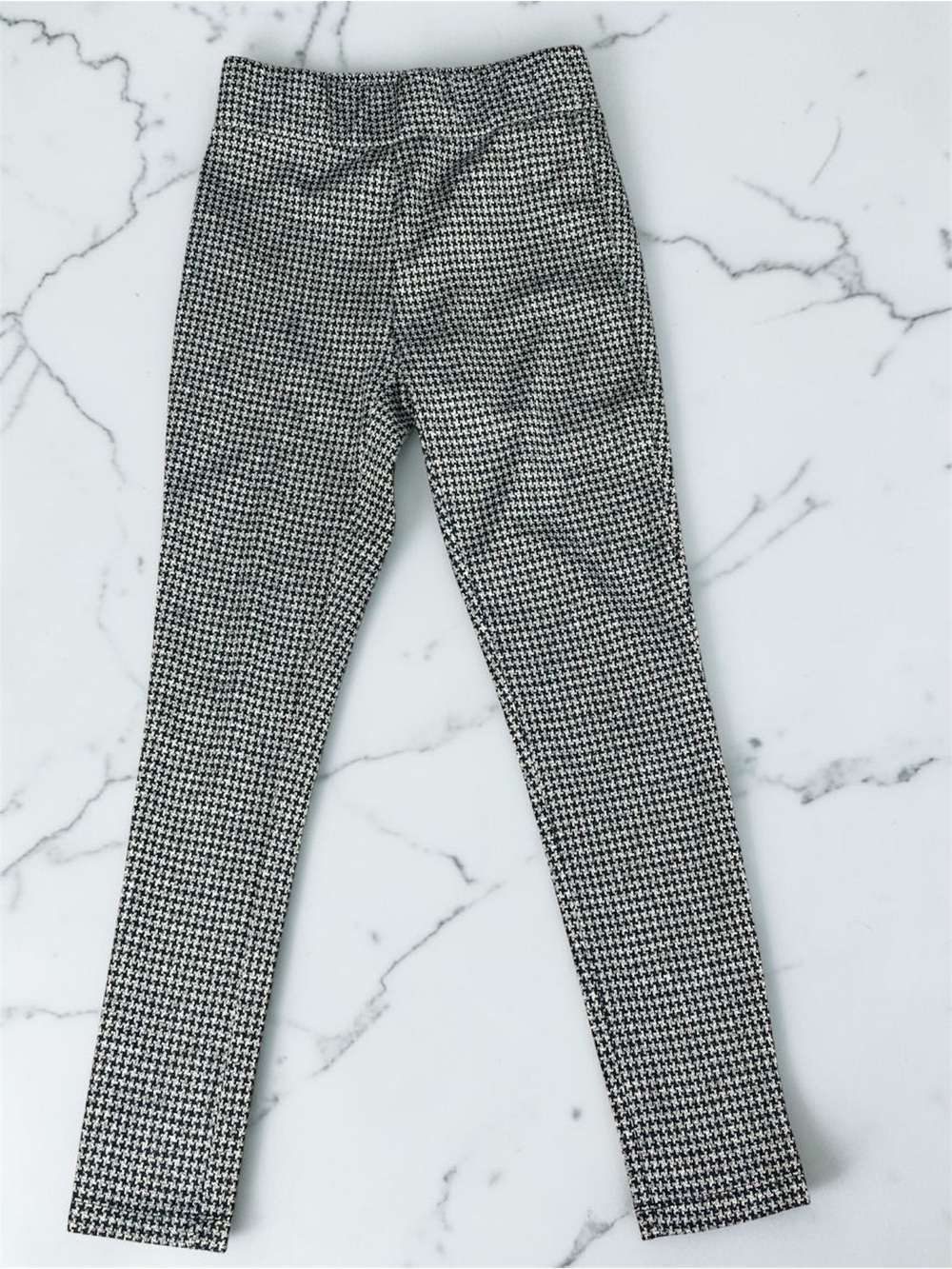 Women LOFT Petite Black & White Houndstooth Leggings XXS